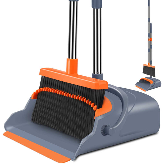 Kelamayi Stand Up Broom and Dustpan for Home Cleaning