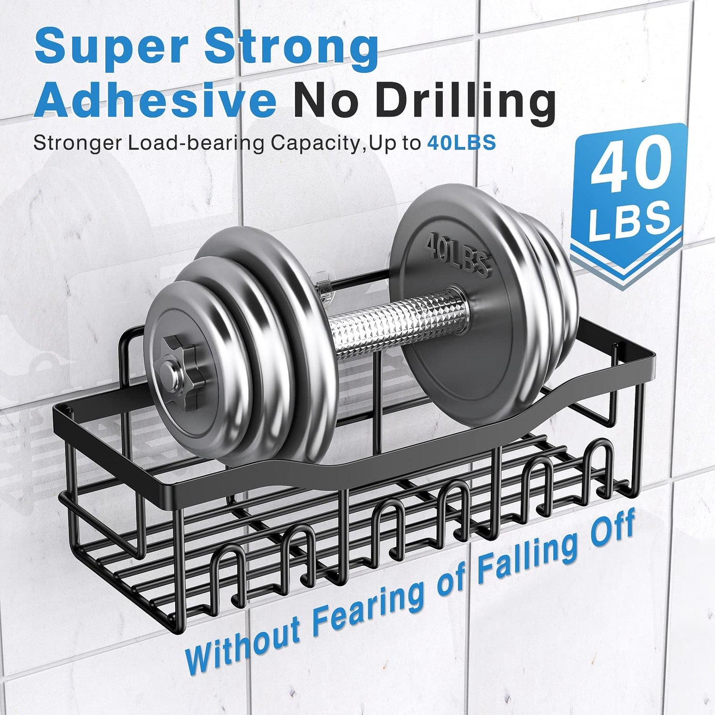 EUDELE Bathroom Shower Organizer Set – 5 Pack