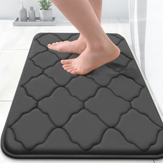 OLANLY Soft Non-Slip Bathroom Rug – Black